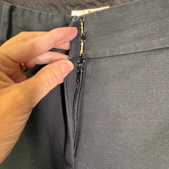 KATE SPADE Pants 4 Cropped Slim Cigarette‎ Front & Rear Pockets Navy Classic - Picture 9 of 15